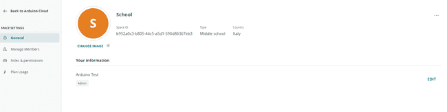 Shared Space settings